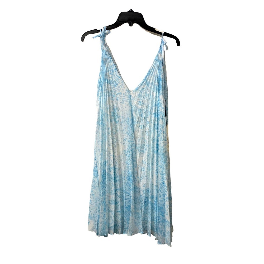 Light Blue Tie-Shoulder V-Neck Maxi Dress